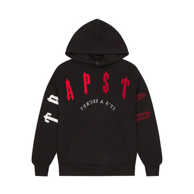 TRAPSTAR IRONGATE ARCH CHENILLE 2.0 HOODIE BLACK/RED