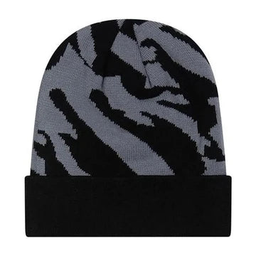 TRAPSTAR T JACQUARD BEANIE BLACK / GREY